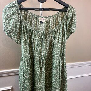 Universal Thread Green/White Floral Dress w/Pockets! - XL